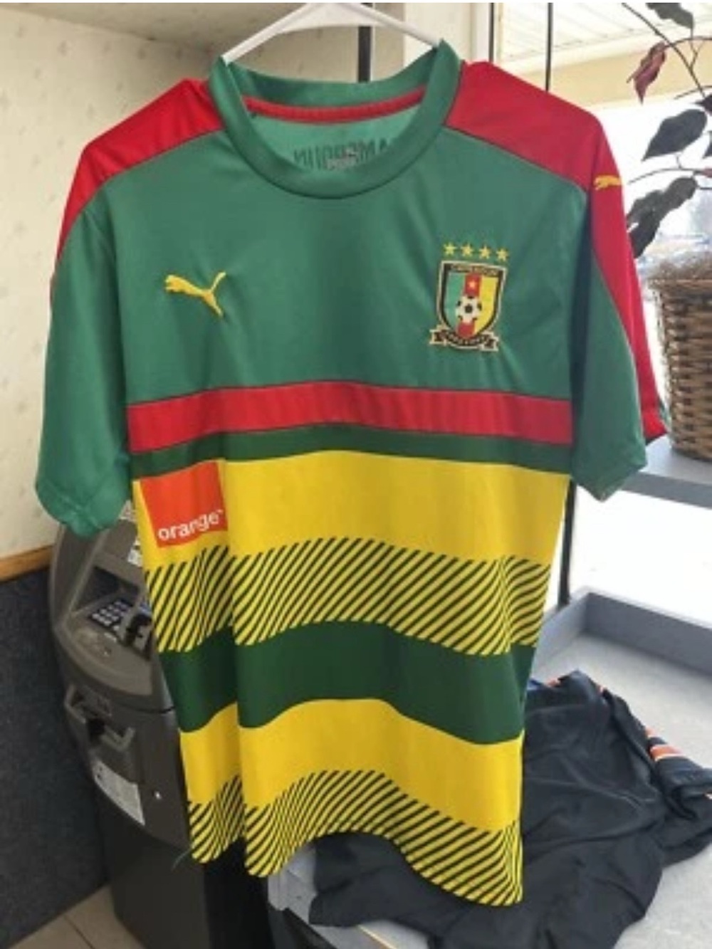 Puma Cameroon Cameroun Soccer Jersey XXL Green Red Yellow.